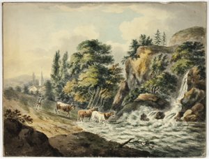 Mandria di mucche portata al fiume da Unknown artist