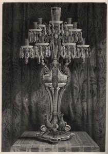 Candelabro di cristallo della fabbrica di Baccarat - incisione in 