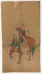 Immortale taoista su un qilin con due attendenti da Unknown artist