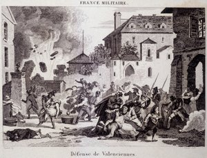 Difesa di Valenciennes (dai repubblicani contro britannici e austriaci nel 1794). Incisione del XIX secolo da Unknown artist