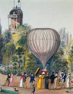 Partenza della mongolfiera, acquerello, Vienna, Austria