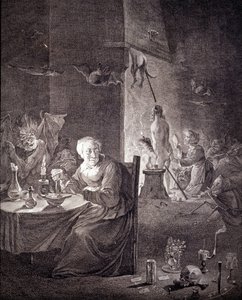 Partenza delle streghe per partecipare al sabba da Unknown artist