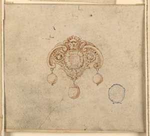 Progetto per spilla con tre diamanti da Unknown artist