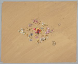 Disegno per carta da parati e tessuti: Fiori