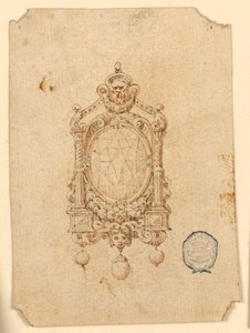 Progetto per una spilla con diamante ovale da Unknown artist