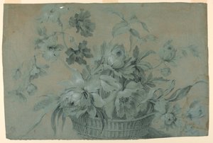 Progetto per un motivo di cesto di fiori