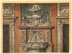 Progetto per una parete della sala da Unknown artist