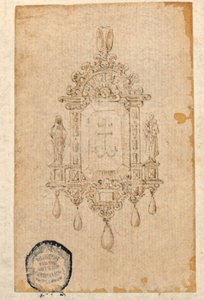 Progetto per un pendente a forma di nicchia da Unknown artist
