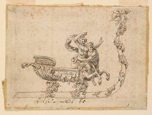 Progetto per una saliera a forma di slitta da Unknown artist