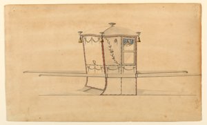 Progetto per una sedia a portantina da Unknown artist