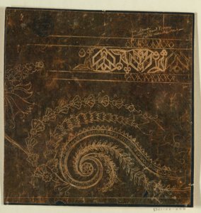 Disegno per un motivo di bordo ricamato, incompiuto da Unknown artist