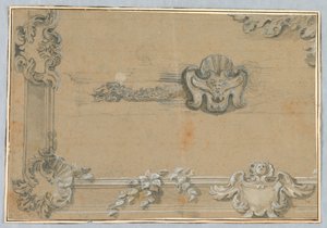 Progetto per la decorazione in stucco di un soffitto da Unknown artist