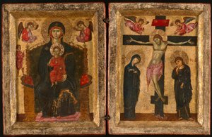 Dittico della Vergine in trono e del Bambino e della Crocifissione da Unknown artist
