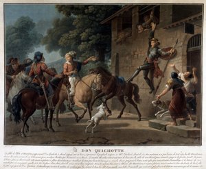 Don Chisciotte a cavallo con la sua lancia da Unknown artist