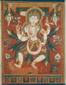 Stendardo dipinto su due lati (Paubha) con Dio Shiva
