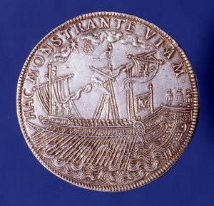 Ducat di Vincenzo Gonzaga, Duca di Mantova, che rappresenta una galea