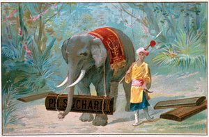 Elefante e Cornac, pubblicità "Suchard", ca. 1895 da Unknown artist