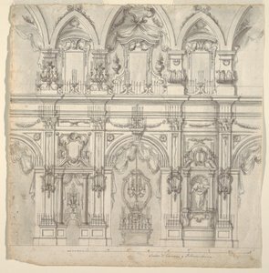 Elevazione della navata di una chiesa da Unknown artist