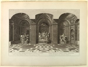 Incisione: Versailles, Grotta, Interno