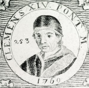 Incisione di Papa Clemente XIV (1705 - 1774). da Unknown artist