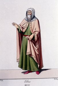 Incisione del XIX secolo raffigurante un ebreo intorno al 1300 da Unknown artist