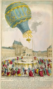 Esperimento dei fratelli Montgolfier il 19/09/1783 a Versailles da Unknown artist
