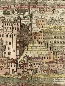 Ferrara: vista della città (dettaglio) da Unknown artist