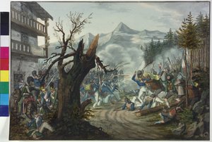 Combattimento tra soldati bavaresi e contadini tirolesi da Unknown artist