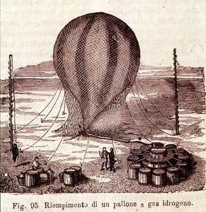 Operazione di riempimento di una bombola di gas idrogeno da Unknown artist