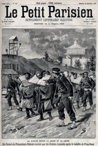 Prima guerra sino-giapponese - Guerra sino-giapponese (1894-1895): Convoglio di prigionieri cinesi guidati da soldati giapponesi dopo la battaglia di Pyongyang il 15 e 16 settembre da Unknown artist