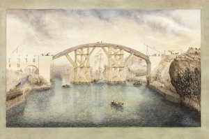 Primo ponte di Sunderland in costruzione da Unknown artist