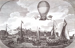 Prima traversata aerea del Canale della Manica da Unknown artist