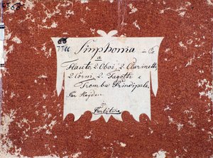 Prima pagina della partitura musicale della Sinfonia 66 in Si bemolle maggiore di J Haydn da Unknown artist