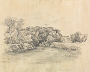 Pescatori sul fiume Stour da Unknown artist
