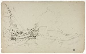 Barche da pesca in mare da Unknown artist