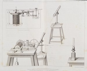 Apparato di Fizeau per misurare la velocità della luce - in "Astronomia popolare" di François Arago, Parigi, Cide Editore da Unknown artist
