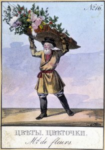 Venditore di fiori in Russia nel XIX secolo da Unknown artist