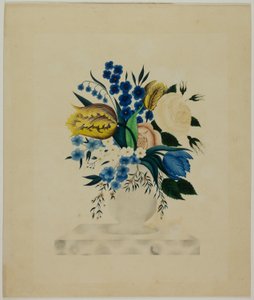 Fiori in un vaso di marmo da Unknown artist
