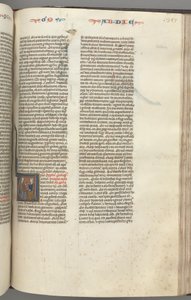Fol. 357r, Abdia, iniziale istoriata V, Abdia e un giudeo in discussione da Unknown artist