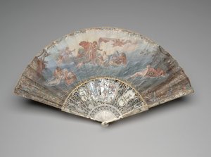 Ventaglio pieghevole con "Il tramonto del sole," dopo François Boucher, dopo 1753 da Unknown artist