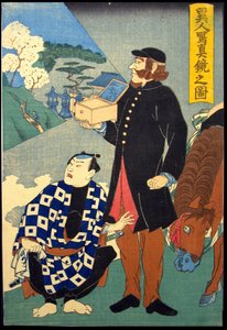 Specchio riflettente straniero (Ijin shashin kagami no zu) da Unknown artist
