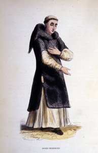 Ex benedettino. Incisione da un album sugli ordini religiosi, Parigi da Unknown artist