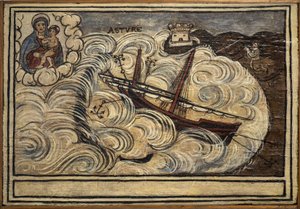 Ex voto marinaio, offerta popolare come pegno di devozione e gratitudine del marinaio sopravvissuto ai pericoli del mare proveniente dalla Chiesa del Carmine, Torre del Greco, vicino a Napoli XIX secolo Italia da Unknown artist