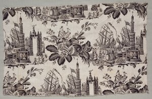 Frammento di cotone stampato in woodblock da Unknown artist