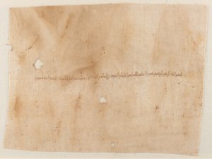 Frammento di un indumento con iscrizione ricamata da Unknown artist