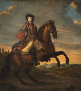 Federico IV di Holstein Gottorp a cavallo - Ritratto di Federico IV (1671-1702), Duca di Holstein-Gottorp a cavallo, Anonimo. Olio su tela da Unknown artist