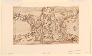 Fregio con putti e medaglioni
