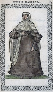 Donna francese in abito da lutto - in "Habits et effigies" di Jean Sulperius da Unknown artist