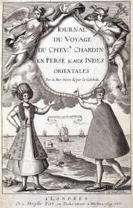 Frontespizio di "Diario del Viaggio del Cavaliere Chardin, Persia e Indie Orientali, dal Mar Nero e la Colchide" da Unknown artist