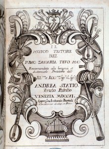 Frontespizio di Il musico testore di Zaccaria Tevo da Unknown artist